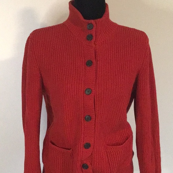 Ralph Lauren Red Button Down Sweater - Picture 2 of 10